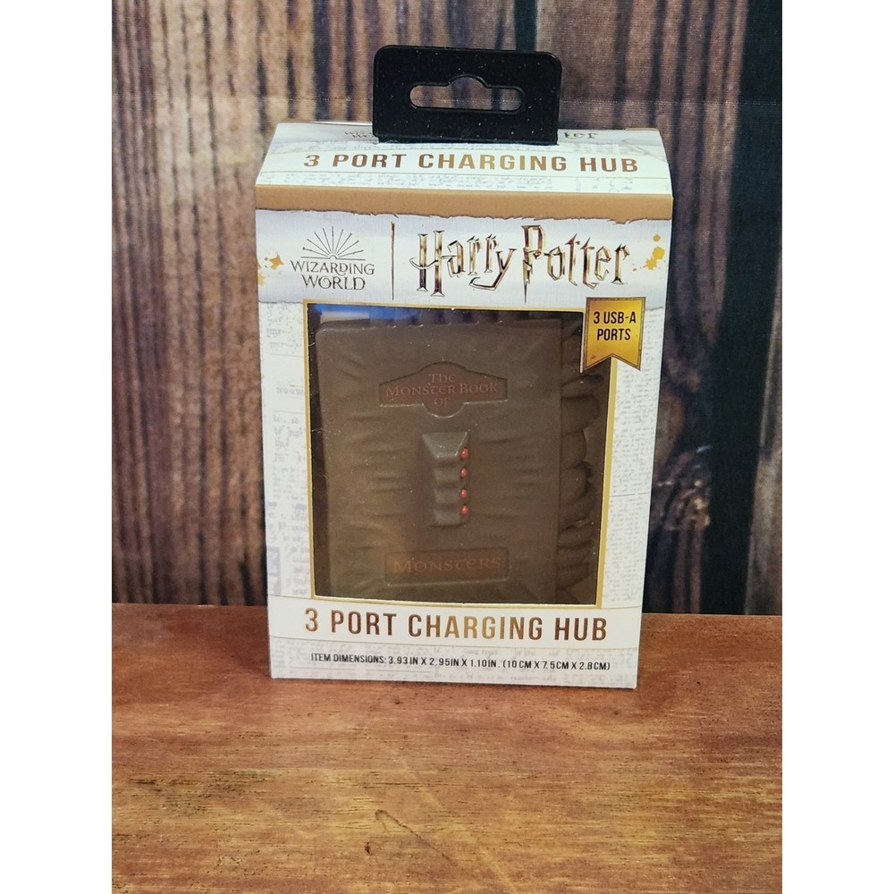 Harry Potter Monster Book of Monsters 3 Port USB-A Charging Hub Wizarding World